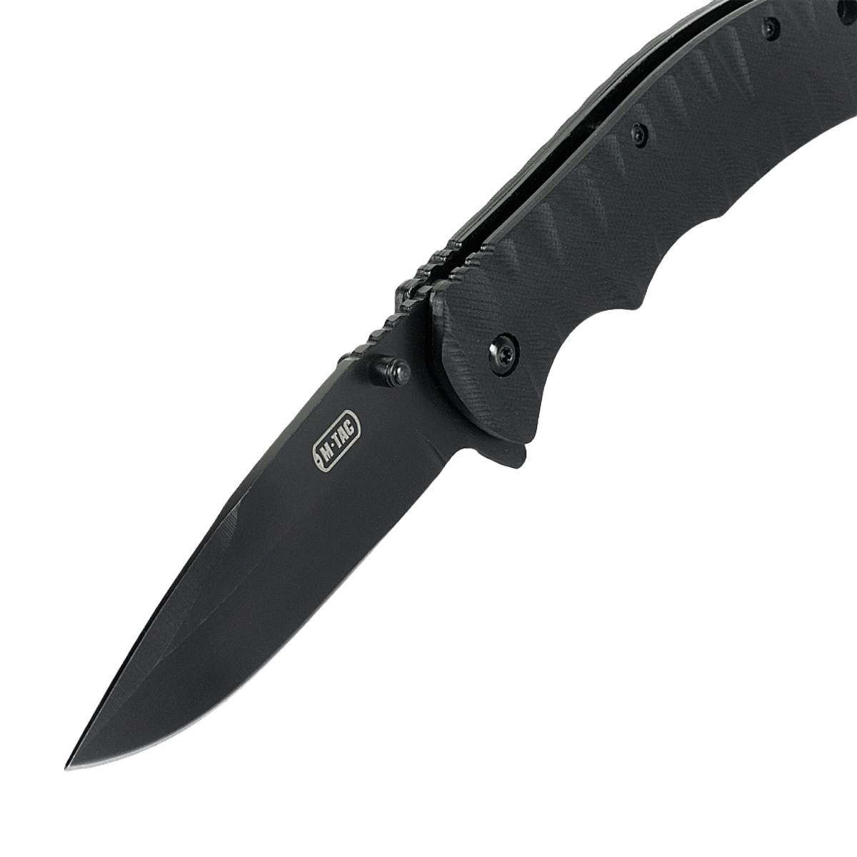 M-Tac Outdoor & Militær foldekniv - Type 4 med krom rustfrit stålblad og G10-håndtag, fremragende EDC til taktisk brug.