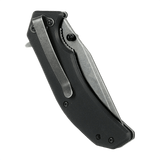 M-Tac Outdoor & Militær foldekniv - Type 8, lukket kniv i sort design med Clip Point-formet klinge i krom rustfrit stål, EDC-udstyr.