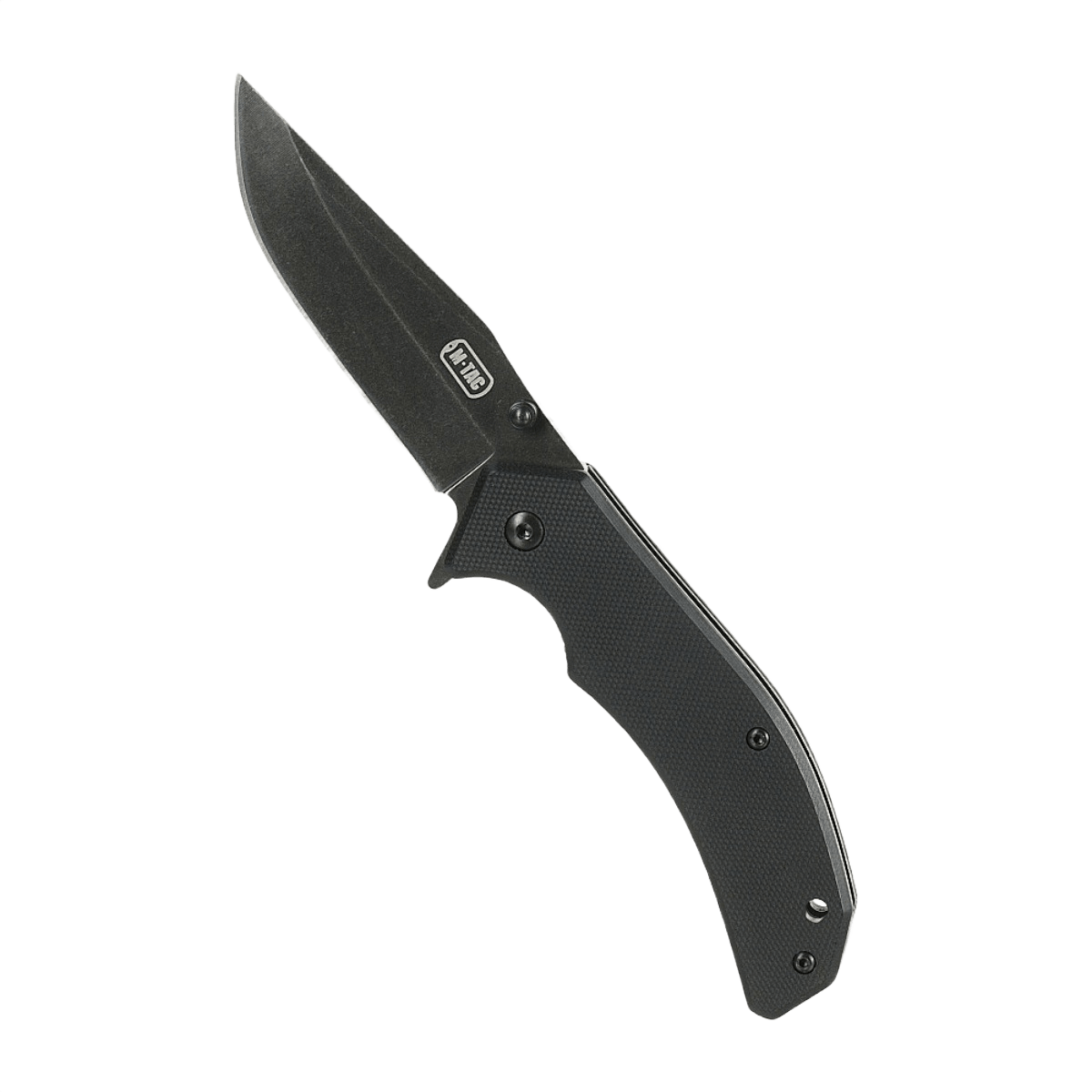 M-Tac Outdoor & Militær foldekniv - Type 8 med Clip Point klinge og håndtag i krom rustfrit stål, del af EDC-udstyr.