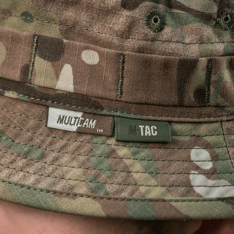 M-Tac Panama Hat Gen.II NYCO i camouflage med mærketyper og ventilationshuller, ideel til hverdag i varme og somre.