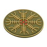 M-Tac Patch Egeshjelm 3D PVC med vikingesymbol Helm of Terror, 55 mm gummi, Velcro til montering. Ikonisk design til beskyttelse.