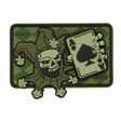 M-Tac Joker Skull 3D PVC with joker and ace in death-card design, tactical morale patch in PVC with Velcro, 78 x 55 mm.