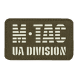 M-Tac Patch UA Division Laser Cut i holdbart Cordura 500D med selvlysende materiale og velcro, ideel til militær og taktisk udstyr.