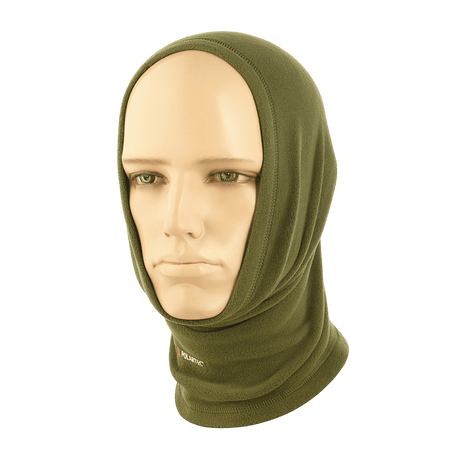 M-Tac Polartec Lang Tubehalstørklæde på mannequinhoved, ideelt til vejrbeskyttelse og alsidig brug som halsrør eller ansigtsmaske.