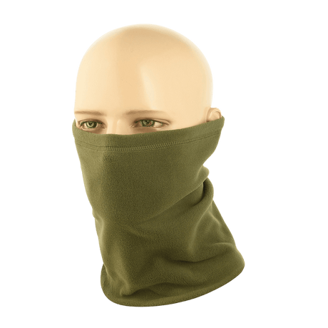 M-Tac Polartec Lang Tubehalstørklæde i grøn fleece beskytter ansigt og hals mod vind, perfekt til koldt vejr og alsidig brug.