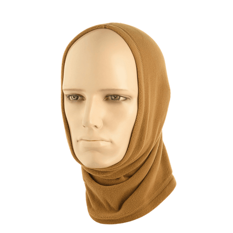 M-Tac Polartec Lang Tubehalstørklæde i fleece, viser alsidig anvendelse som halsrør eller ansigtsmaske til koldt vejr.