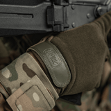 Taktiske M-Tac Handsker Police i camouflage mønster, designet til politiarbejde, med justerbar velcro for optimal pasform og komfort.