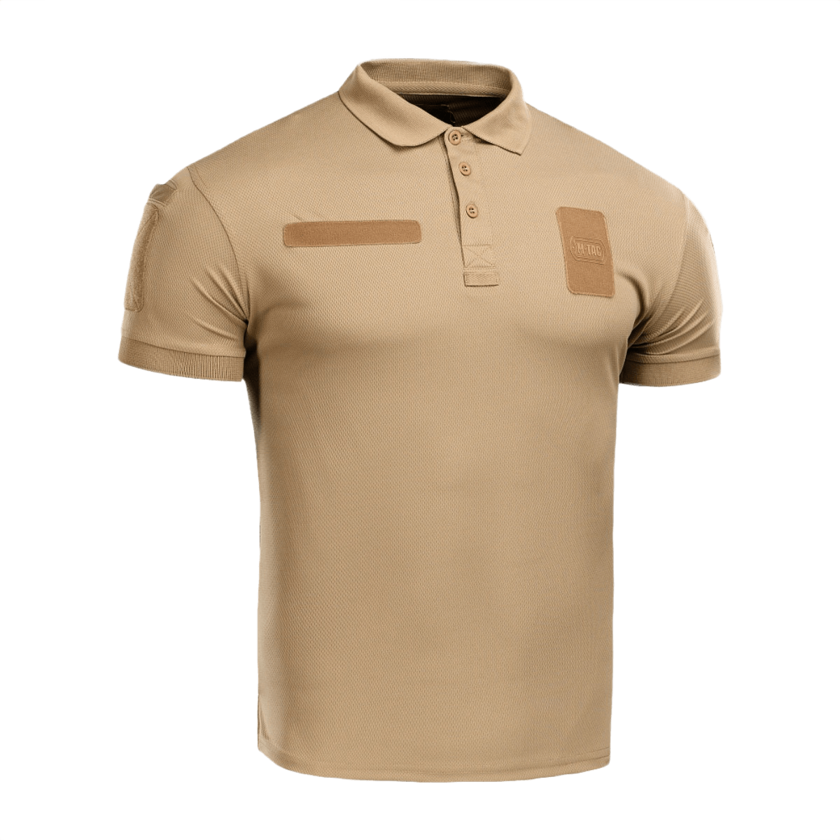 M-Tac Polo Elite Tactical Coolmax i sandfarve. Designet til politi og sikkerhed. 50% polyester, 50% Coolmax, fugttransporterende.
