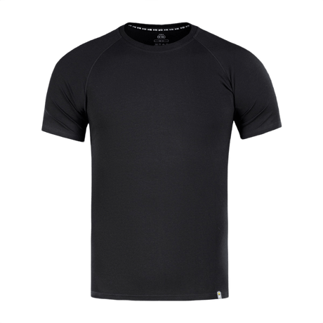 M-Tac Raglan T-Shirt 93/7 i sort med 93% bomuld og 7% elastan, komfortabel og åndbar med raglanærmer for bevægelsesfrihed.