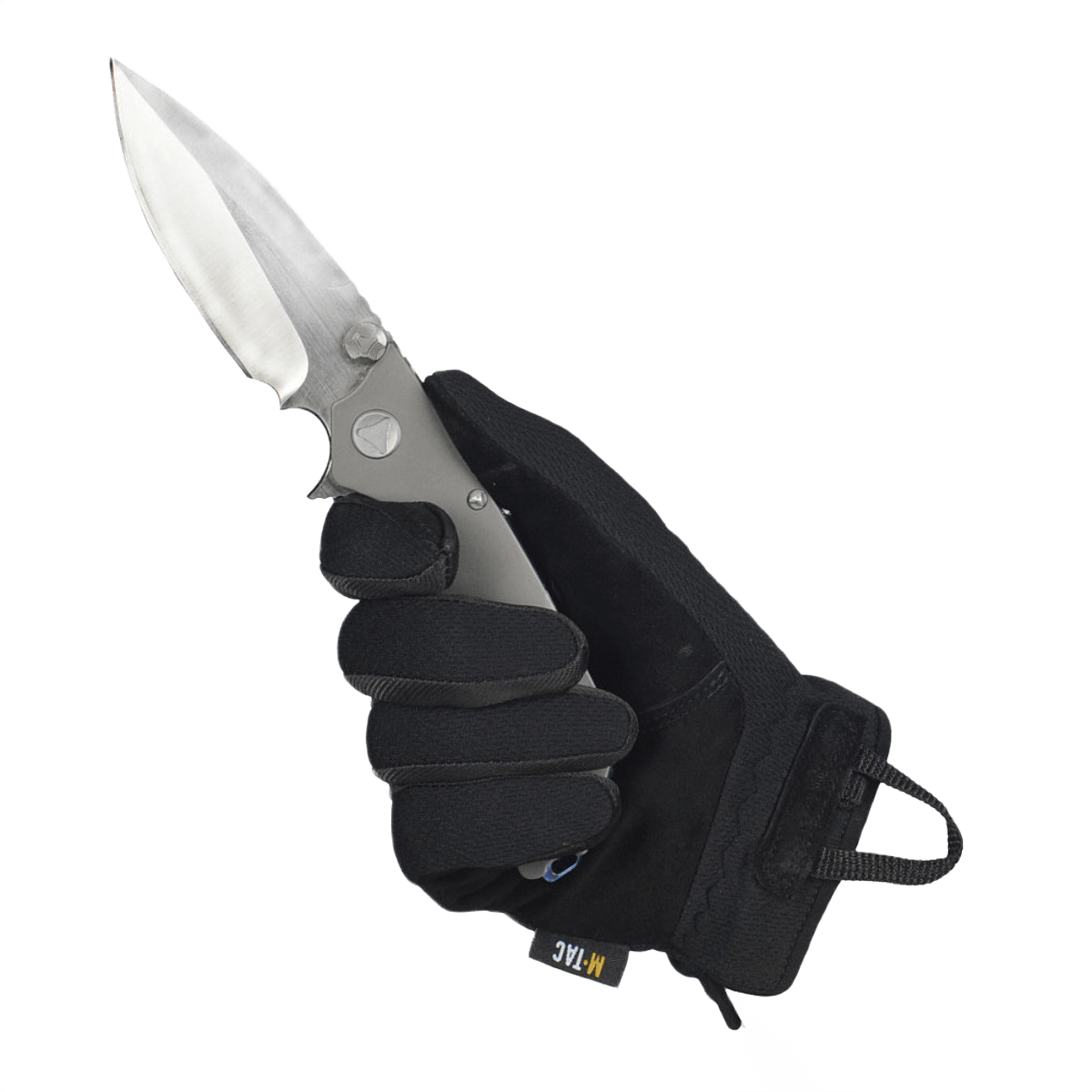 M-Tac Handsker Scout Tactical med kniv for ekstra greb og beskyttelse ved håndtering af værktøj.