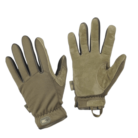 M-Tac Handsker Scout Tactical med fleksibel pasform, elastiske paneler og læderforstærkning til ekstra beskyttelse og komfort.