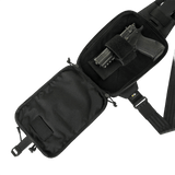 M-Tac Sling Pistol Taske Elite Hex med Velcro åbnet med pistol indeni, justerbar skulderrem og robust materiale.