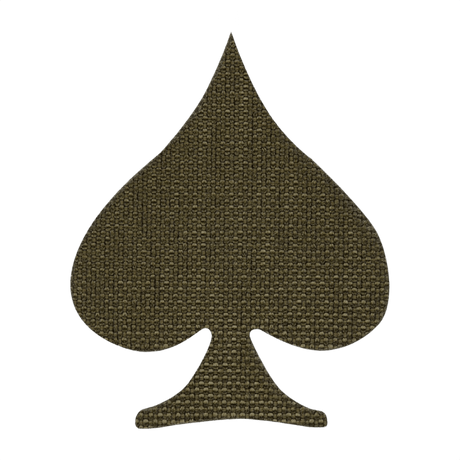 M-Tac Patch Spades Laser Cut, taktisk moralepatch i Cordura 500D, sort spadesymbol, Velcro-bagside, holdbar og perfekt til outdoor-brug.