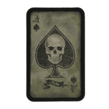 M-Tac Patch Ace of Spades morale patch med spar es og kranie, vintage look, lavet af Cordura 500D, måler 87x54 mm, velcro montering.
