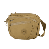 M-Tac Sphaera Hardsling Bag Large Elite med Velcro i beige Cordura materiale, kompakt design med justerbar skulderrem og front Velcro-panel.