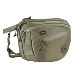 M-Tac Sphaera Hex Hardsling Bag Large Elite i olivengrøn, designet til holdbarhed og komfort, set fra siden med lynlåslommer.