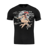 M-Tac T-Shirt Death From Above med hekse- og droneprint, sort design kombinerer ukrainsk folklore og militært tema, MagnaColours® blæk.