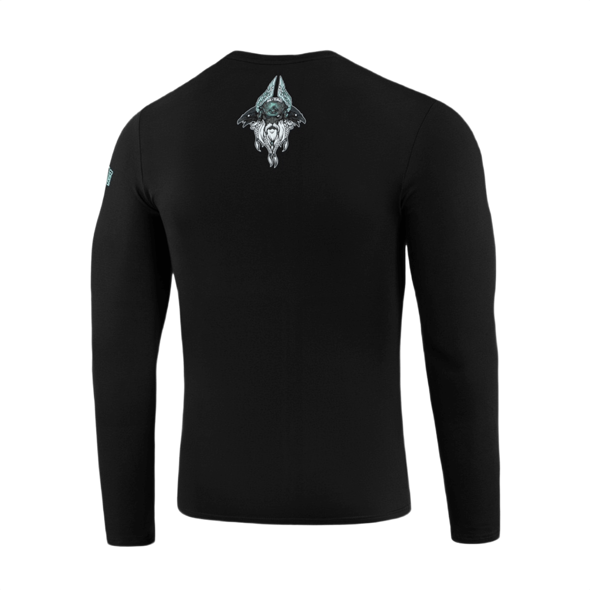 M-Tac T-Shirt Odin Mystery Long Sleeve i sort, bagudvendt design med Odin-print iført moderne kampudstyr og "Valhalla Calling" tema.