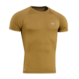 M-Tac T-shirt Ultra Light Polartec i gul farve, perfekt til træning og outdoor, fremstillet af svedtransporterende Power Dry® materiale.