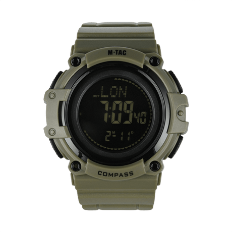 M-Tac Tactical Ur med Kompas 2233 i robust ABS-plastik med LED-baggrundsbelysning og kompas, ideelt til taktisk og outdoor brug.
