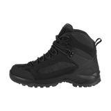 M-Tac Taktiske Demi-Season Støvler Pro Line i sort suede og Cordura med Vibram-sål. Ideel til taktisk brug og vandring. Komfort og holdbarhed.