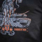 M-Tac T-Shirt Steel Knight med ridder, Leopard 2 tank og T-72 tank print for at hylde styrken hos Ukraines forsvarsstyrker.