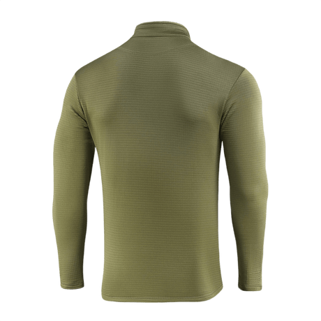 M-Tac Thermal Fleece Trøje Delta Level 2 i olivengrøn, bagansigt, ideel til koldt vejr, lavet af 100% polyester med YKK-lynlåse.