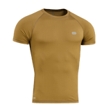 M-Tac T-shirt Ultra Light Polartec i gul farve, perfekt til træning og outdoor, fremstillet af svedtransporterende Power Dry® materiale.