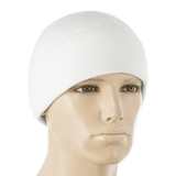 M-Tac Watch Cap Elite Fleece Beanie Hat til vinter og friluftsliv, hvid farve på mannequin hoved.