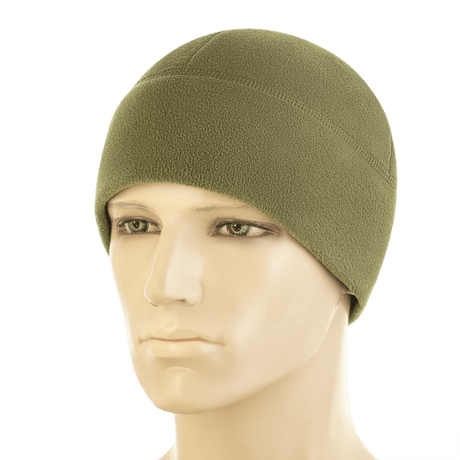 M-Tac Watch Cap Elite Fleece Beanie Hat Slimtex i olivengrøn farve til taktisk brug og friluftsliv. Varmt og slidstærkt design.