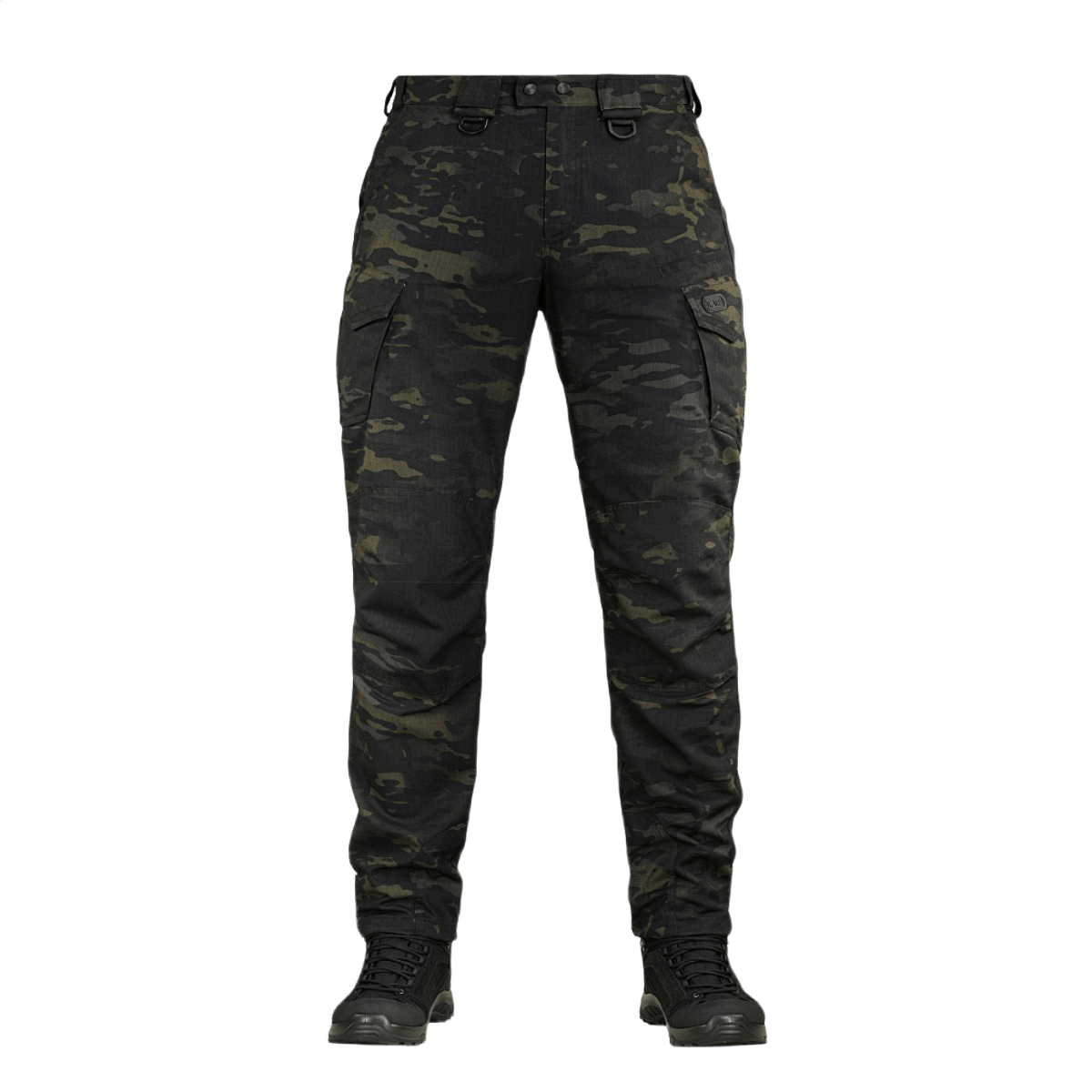 M-Tac Aggressor Elite Nyco Extreme Bukser i Black Multicam�a4 design, velegnet til taktisk brug og udend�f8rs aktiviteter.