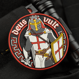 M-Tac Deus Vult 3D PVC Patch med riddermotiv og Velcro, ideel til taktik og udendørs brug