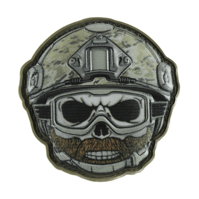 M-Tac Patch Emoji #4 med 3D PVC-effekt og Velcro, taktisk morale patch til tøj og udstyr, 6.5 x 6.5 cm.