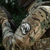 M‑Tac Patch Old Tiger på camouflagejakke med tigerkranium 3D-design, monteret med velcro. PVC-materiale, pris på mod og erfaring.