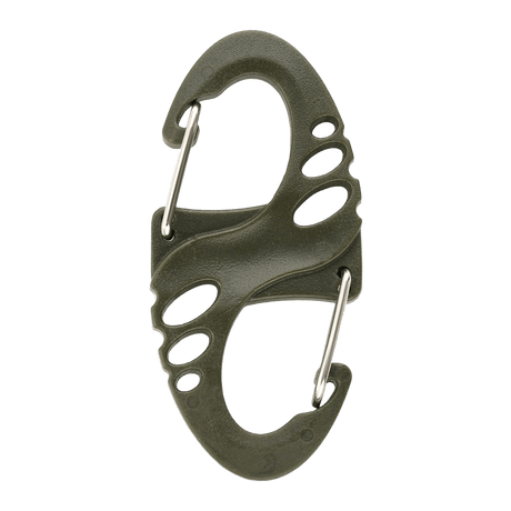 M-Tac Plast S-Krog Karabinhage i plast og stål, ideel til nøgler og let udstyr, velegnet til daglig brug, ikke til klatring.