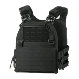 M-Tac Plate Carrier Cuirass FAST QRS Gen.II i sort med CORDURA 500D og hurtig-lås funktion, set forfra.