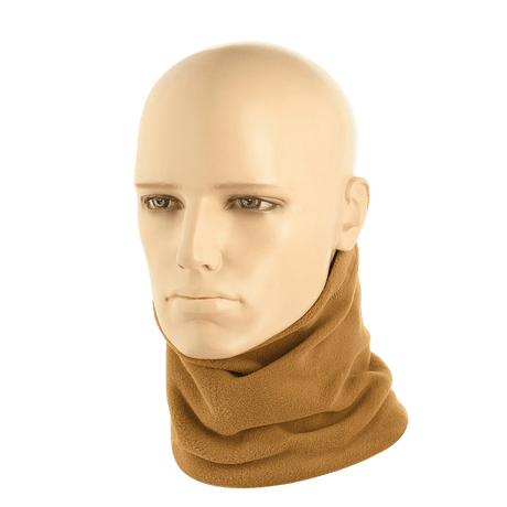 M-Tac Polartec Lang Tubehalstørklæde i brun fleece på mannequin, beskytter mod kulde og vind, ideel til hverdag og træning.