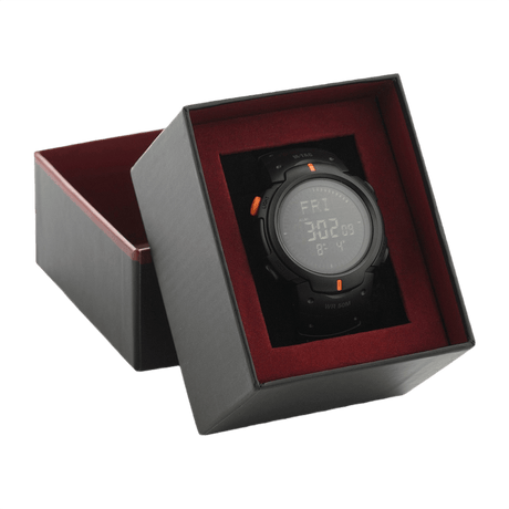 M‑Tac Taktisk Compass Ur, vandtæt med elektronisk kompasfunktion, i æske. Ideel til udendørs og ekstreme aktiviteter.