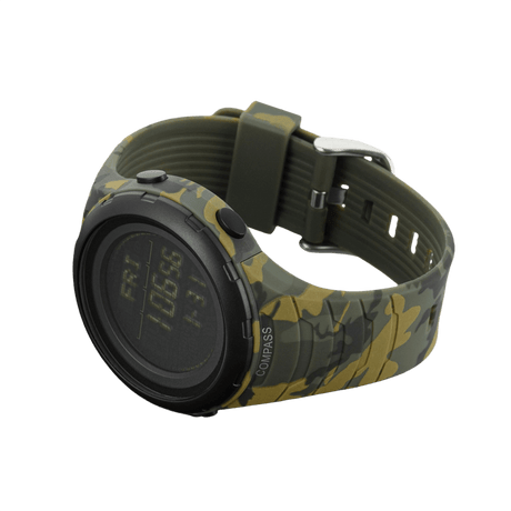 M-Tac Tactical Ur 2166 i camouflage med kompas og LED-baggrundsbelysning, ideel til outdoor og taktisk brug, holdbar ABS-plast.
