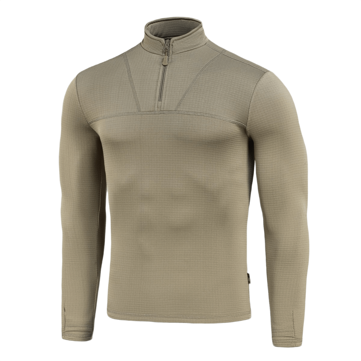 M-Tac Thermal Fleece Trøje Delta Level 2 i beige med lynlås, perfekt til kolde klimaer, del af ECWCS, fremstillet i 100% polyester.