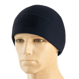 M-Tac Watch Cap Elite Fleece Beanie Hat Velcro på mannequin, varm fleecemateriale, taktisk brug, beskyttelse mod kulde, velcro til mærker.