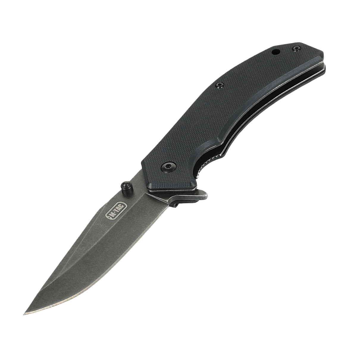 M-Tac Outdoor & Militær foldekniv - Type 8 with Clip Point blade in black handle, made of 5Cr15MoV chrome stainless steel.