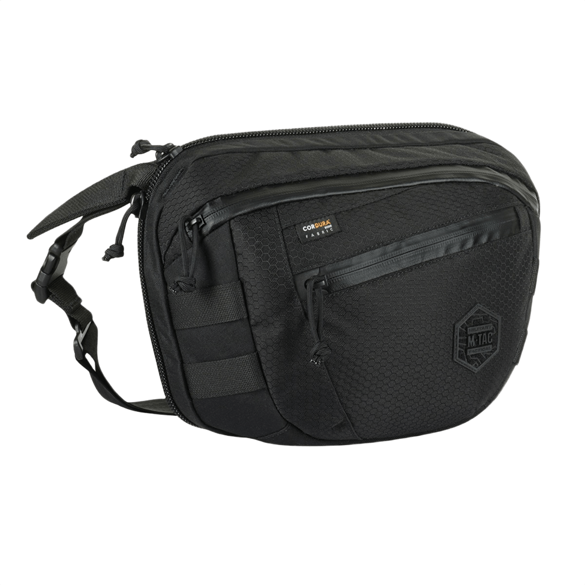 M-Tac Sphaera Hex Hardsling Bag Large Elite i sort stof med lommer og justerbar rem. Perfekt til daglig brug og opbevaring.