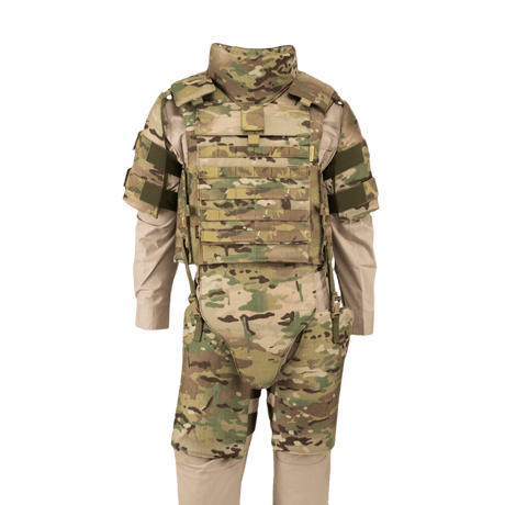 Anorak Niobium® Tactical II – full set MultiCam® blødt kropspanser-system, beskyttelse mod skydevåben og knive, bagfra visning