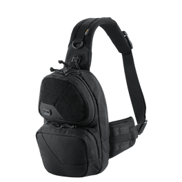 M-Tac Buckler Bag Elite Hex in black with hidden pockets and MOLLE system, made of Hex-Cordura with Cordura 500D reinforcements.