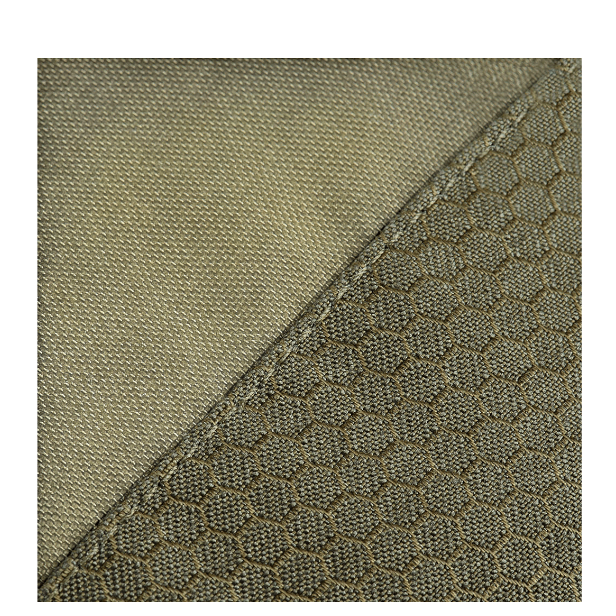 Detalje af M-Tac Bat Wing Taske Elite Hex lavet af Cordura 500D og Hex-materiale.